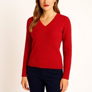 Malo Made in Italy Cotton V Neck Sweater